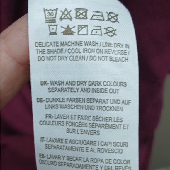 Boden Stretch Puff Sleeve Crew Neck Dress Winter Burgundy Maroon Size 16R - Picture 6 of 10